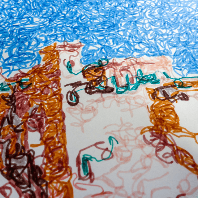 Bighi Cot-Lift, Malta (Curves) A3 Pen Plot