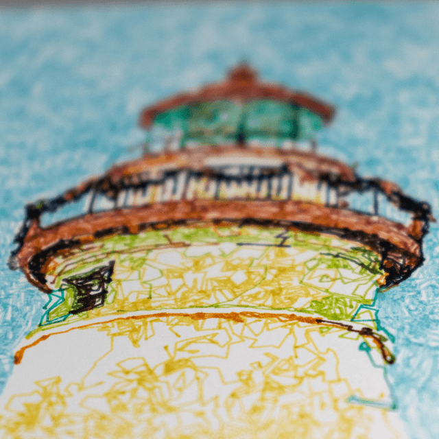 Port Clinton Lighthouse A4 Pen Plot
