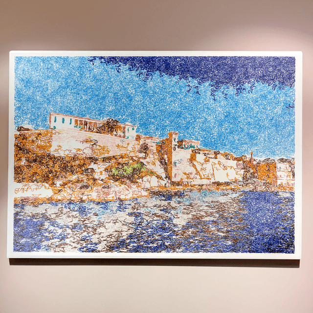 Bighi Cot-Lift, Malta (Curves) A3 Pen Plot