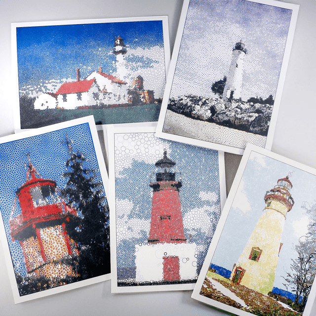 Greeting Cards - Set of 5 Lighthouse Designs