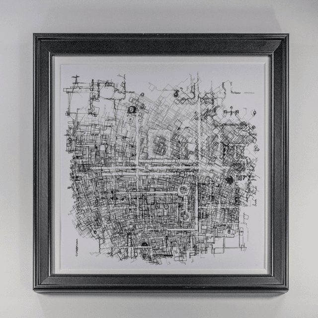 Formae Obscurae pen plot (framed)